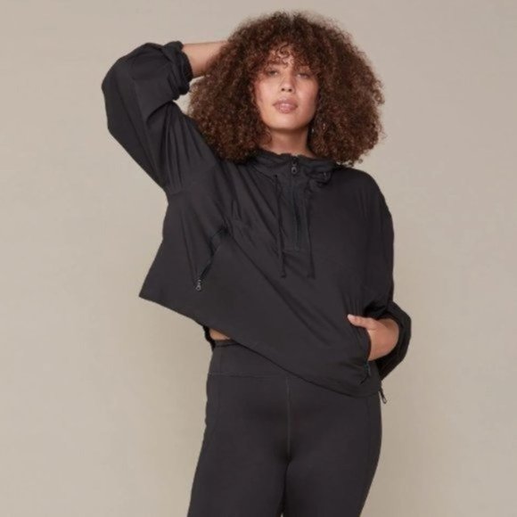 girlfriend collective Jackets & Blazers - NWT GF Collective Black Half-Zip Windbreaker